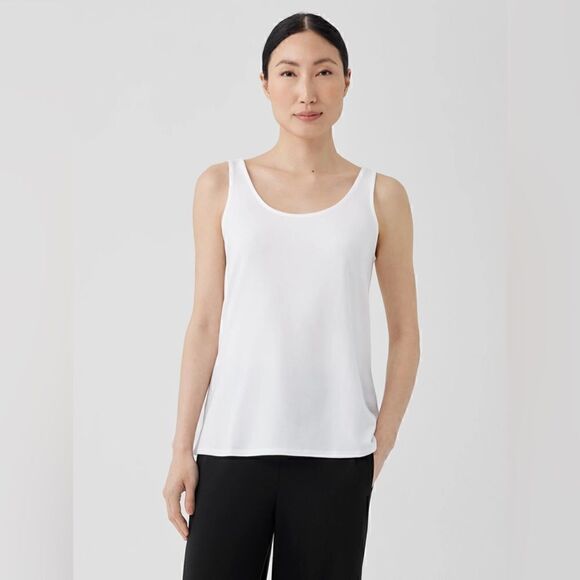 Eileen fisher Stretch Jersey Knit Scoop Neck Tank - Picture 1 of 6